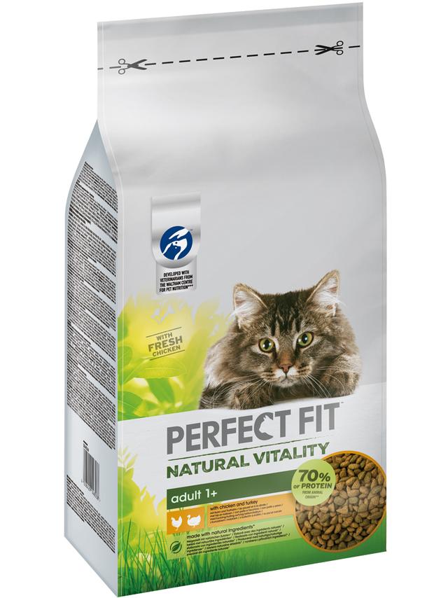 Perfect Fit™ Natural Vitality  – sucha karma pełnoporcjowa dla dorosłych kotów, z kurczakiem i indykiem – 6kg