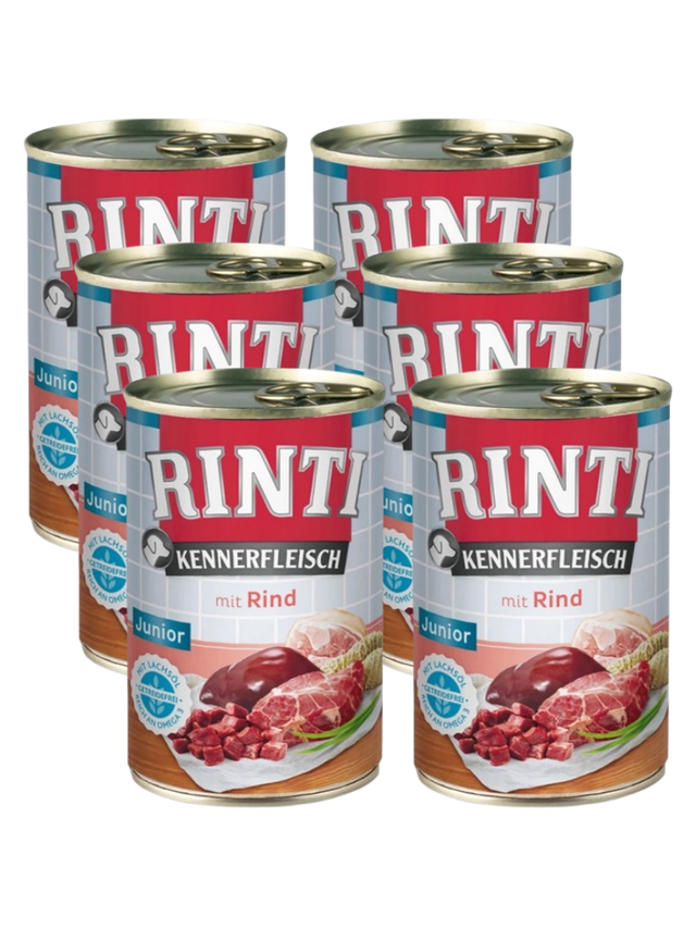 Rinti Kennerfleisch Junior Rind karma mokra dla psa - wołowina 6x400g