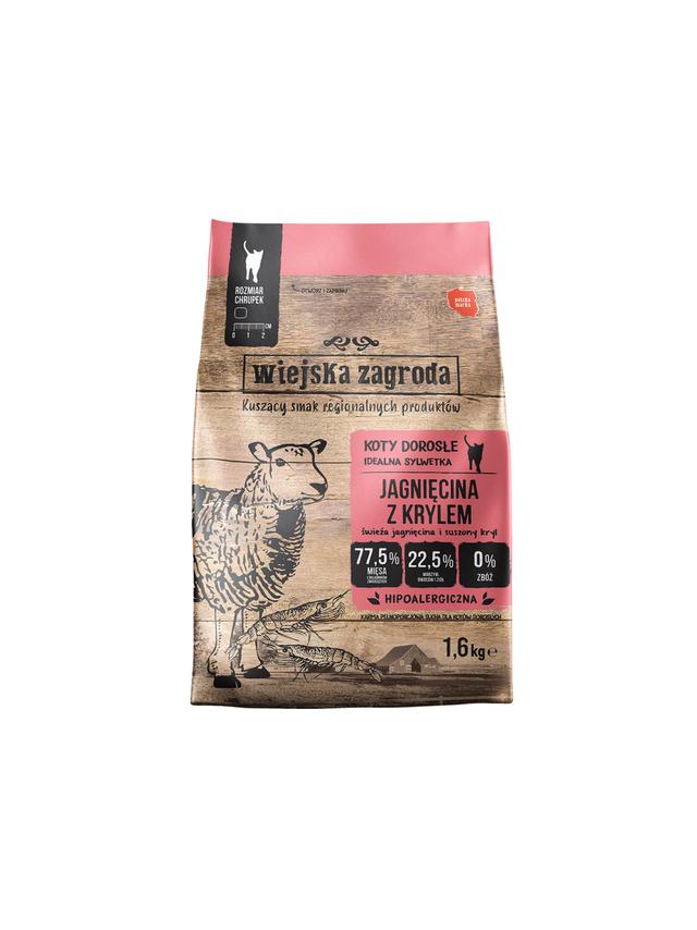 Wiejska Zagroda Jagnięcina z krylem dla kota 1,6kg