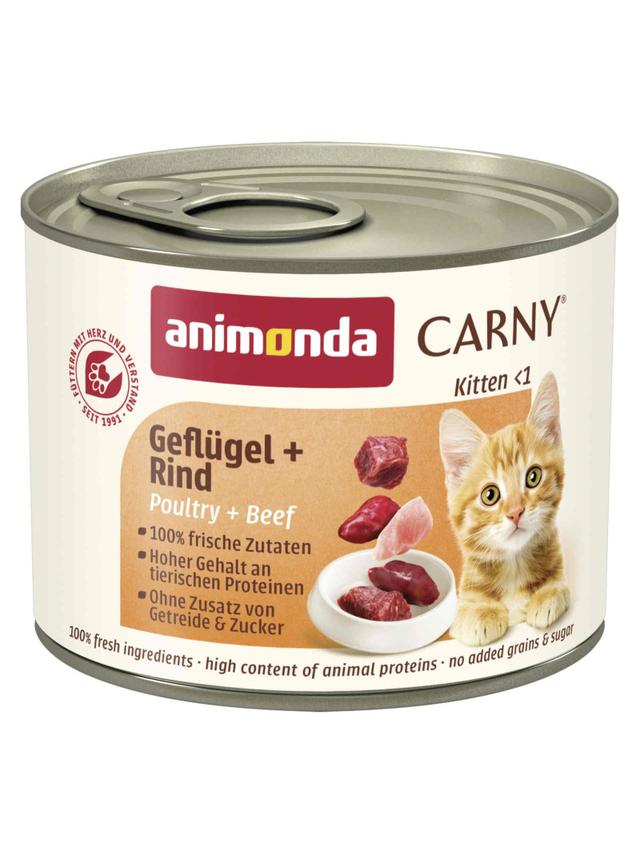 ANIMONDA Cat Carny Kitten smak: drób i wołowina 200g