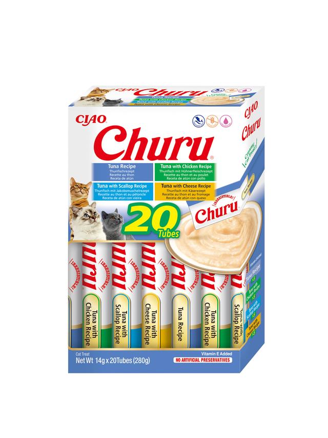 INABA  Churu dla kota - mix z tuńczykiem 20x14g