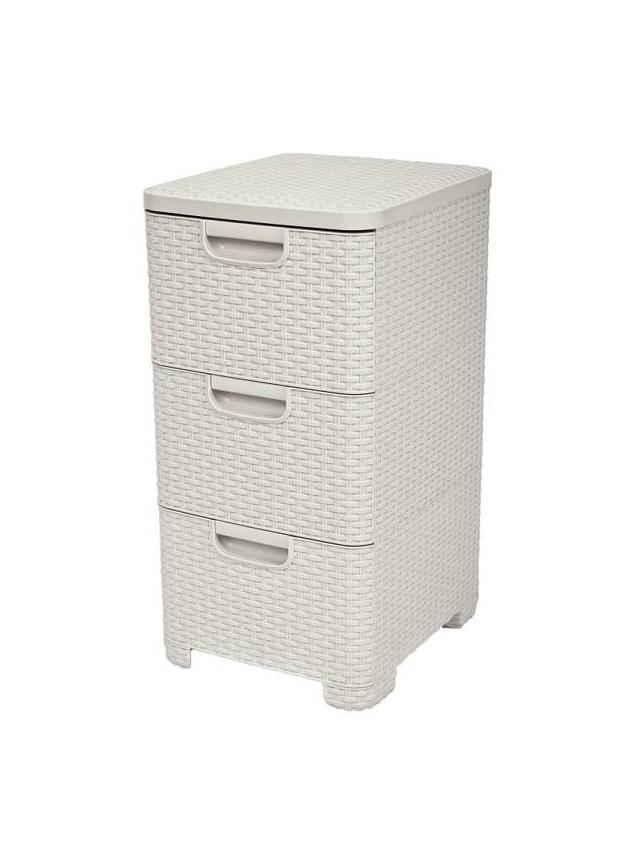 Curver Regał z szufladami 3x14L STYLE kremowy