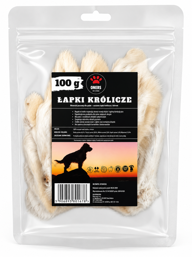 ONERS ŁAPKI KRÓLICZE 100g